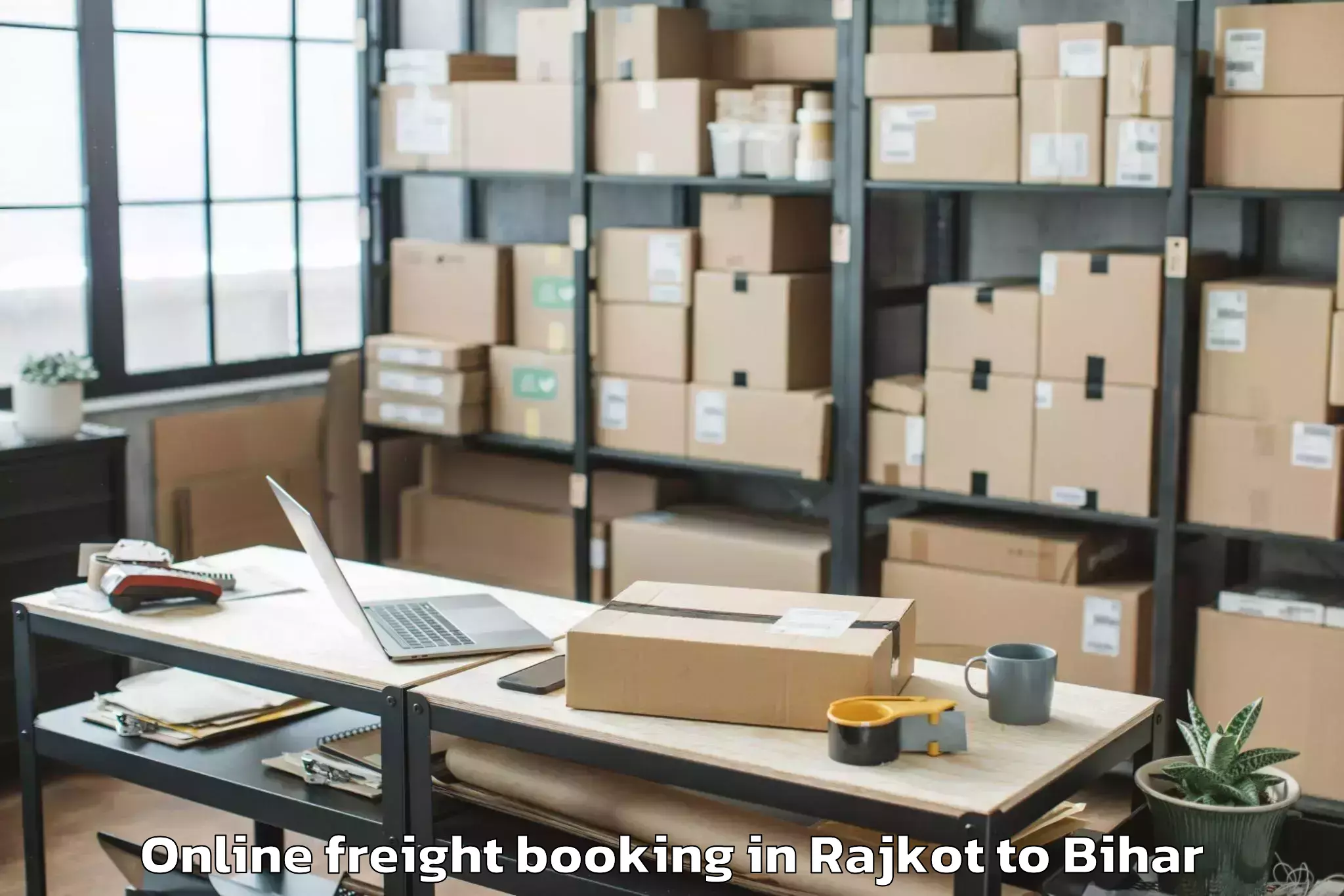 Trusted Rajkot to Lauria Nandangarh Online Freight Booking